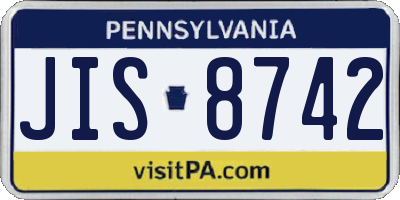 PA license plate JIS8742