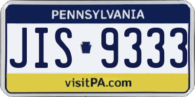 PA license plate JIS9333