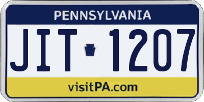 PA license plate JIT1207