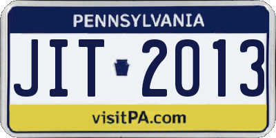 PA license plate JIT2013