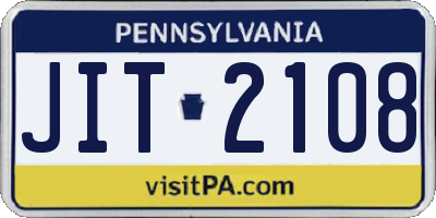 PA license plate JIT2108