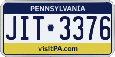 PA license plate JIT3376