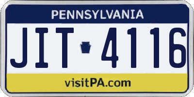 PA license plate JIT4116