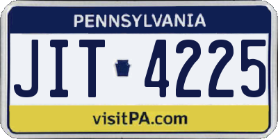 PA license plate JIT4225