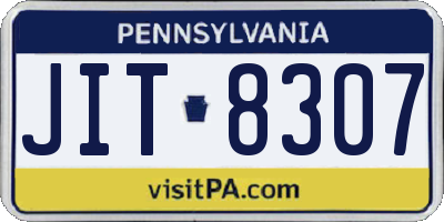 PA license plate JIT8307