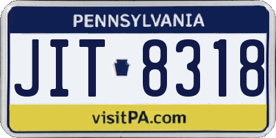 PA license plate JIT8318