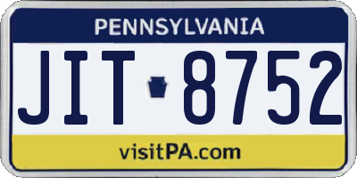 PA license plate JIT8752