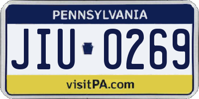 PA license plate JIU0269