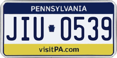 PA license plate JIU0539