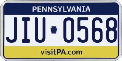 PA license plate JIU0568