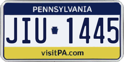 PA license plate JIU1445