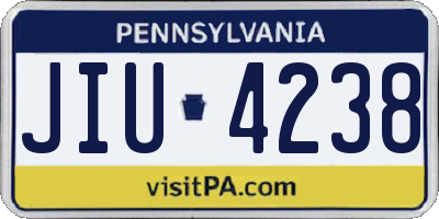 PA license plate JIU4238