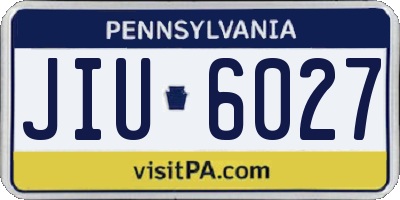 PA license plate JIU6027