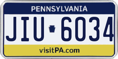 PA license plate JIU6034