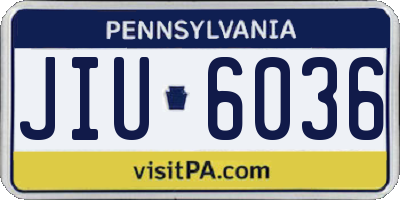 PA license plate JIU6036