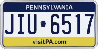 PA license plate JIU6517