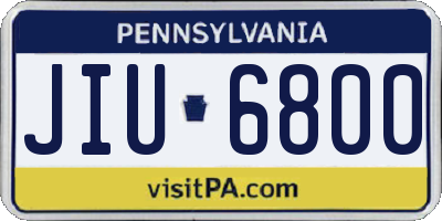 PA license plate JIU6800