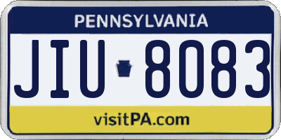PA license plate JIU8083