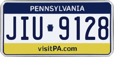 PA license plate JIU9128