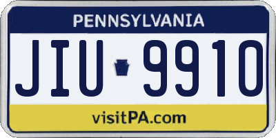 PA license plate JIU9910