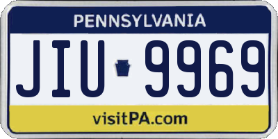 PA license plate JIU9969