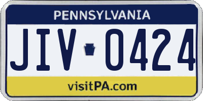 PA license plate JIV0424