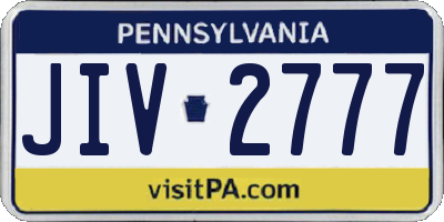 PA license plate JIV2777