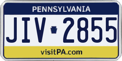 PA license plate JIV2855