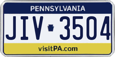 PA license plate JIV3504