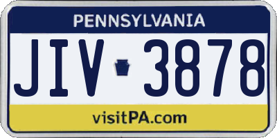 PA license plate JIV3878