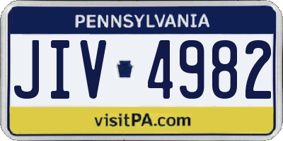 PA license plate JIV4982