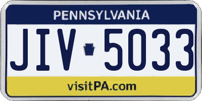 PA license plate JIV5033
