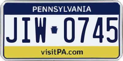PA license plate JIW0745