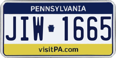PA license plate JIW1665
