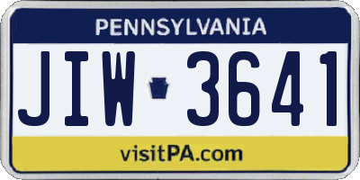 PA license plate JIW3641
