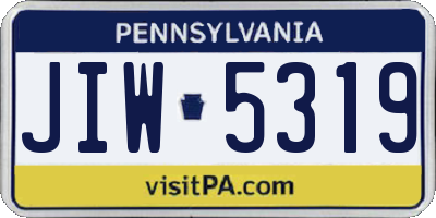 PA license plate JIW5319