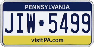 PA license plate JIW5499