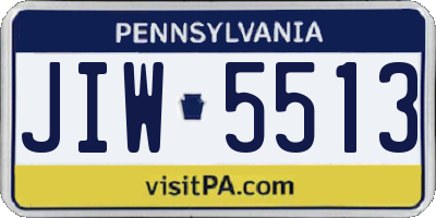 PA license plate JIW5513