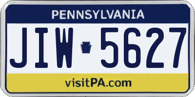 PA license plate JIW5627