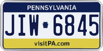PA license plate JIW6845