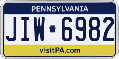 PA license plate JIW6982