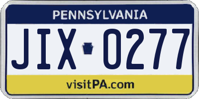 PA license plate JIX0277