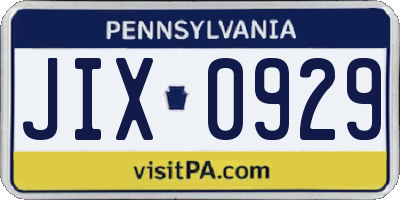 PA license plate JIX0929