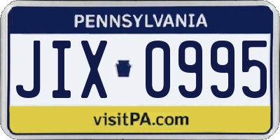 PA license plate JIX0995