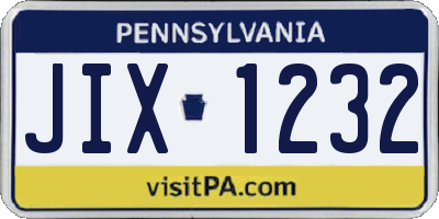 PA license plate JIX1232