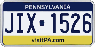 PA license plate JIX1526