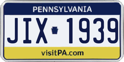 PA license plate JIX1939