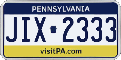 PA license plate JIX2333