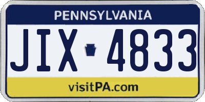 PA license plate JIX4833
