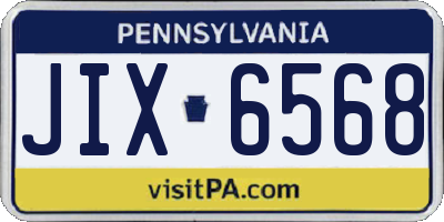 PA license plate JIX6568